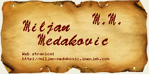 Miljan Medaković vizit kartica